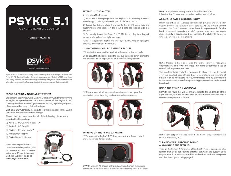 Psyko 5.1 PC Gaming Headset System User manual
