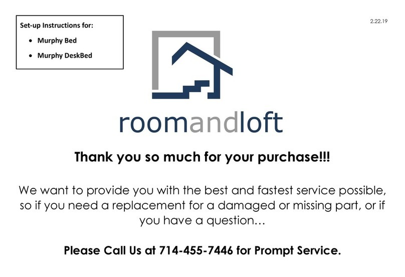 RoomAndLoft Murphy Bed Setup instructions RoomAndLoft Murphy Bed Setup instructions