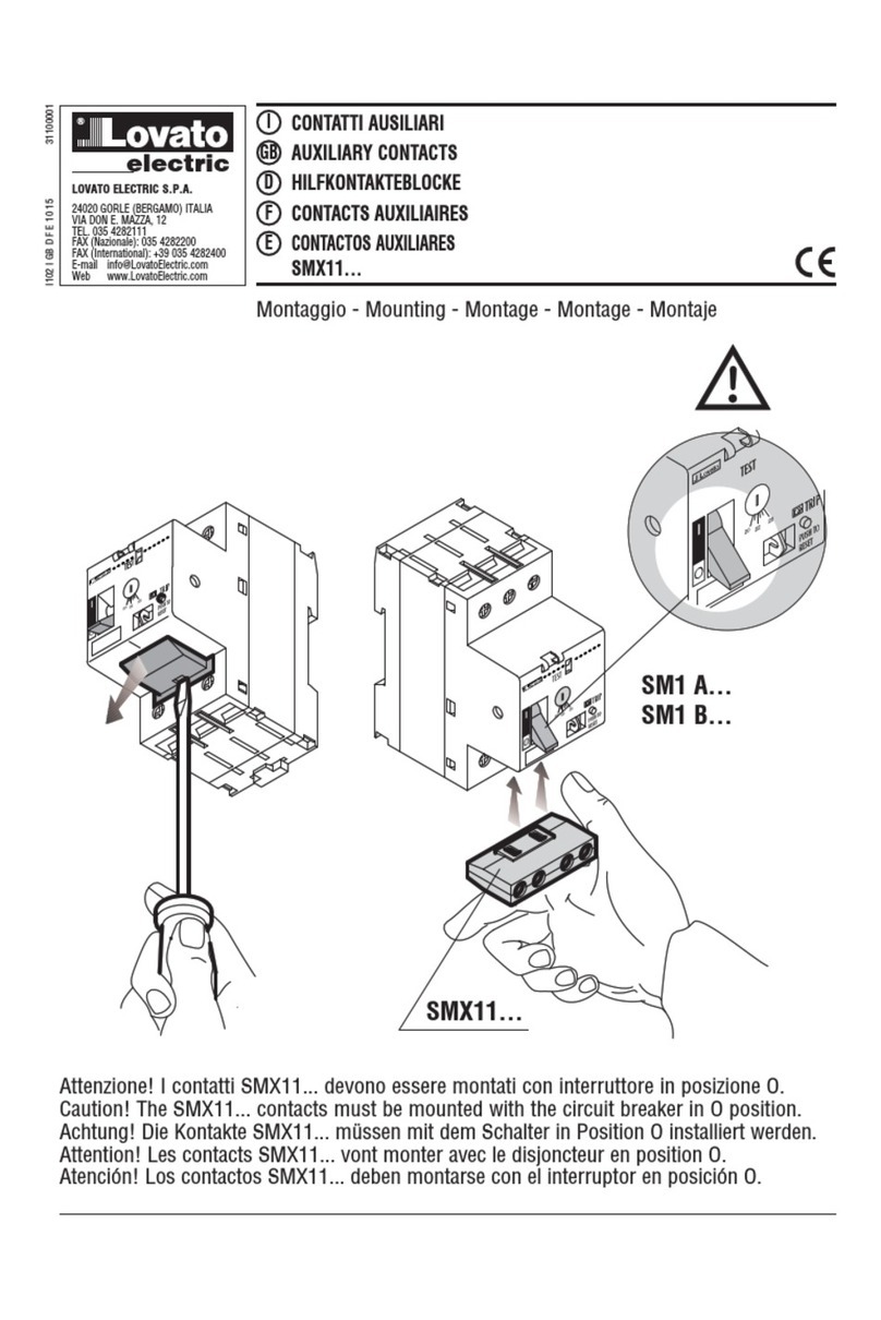 Lovato SMX 11 Series Mounting instructions