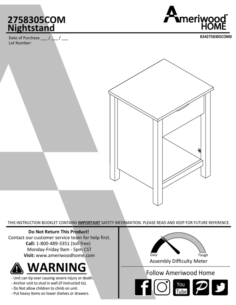 Ameriwood HOME 2758305COM Instruction booklet Ameriwood HOME 2758305COM Instruction booklet