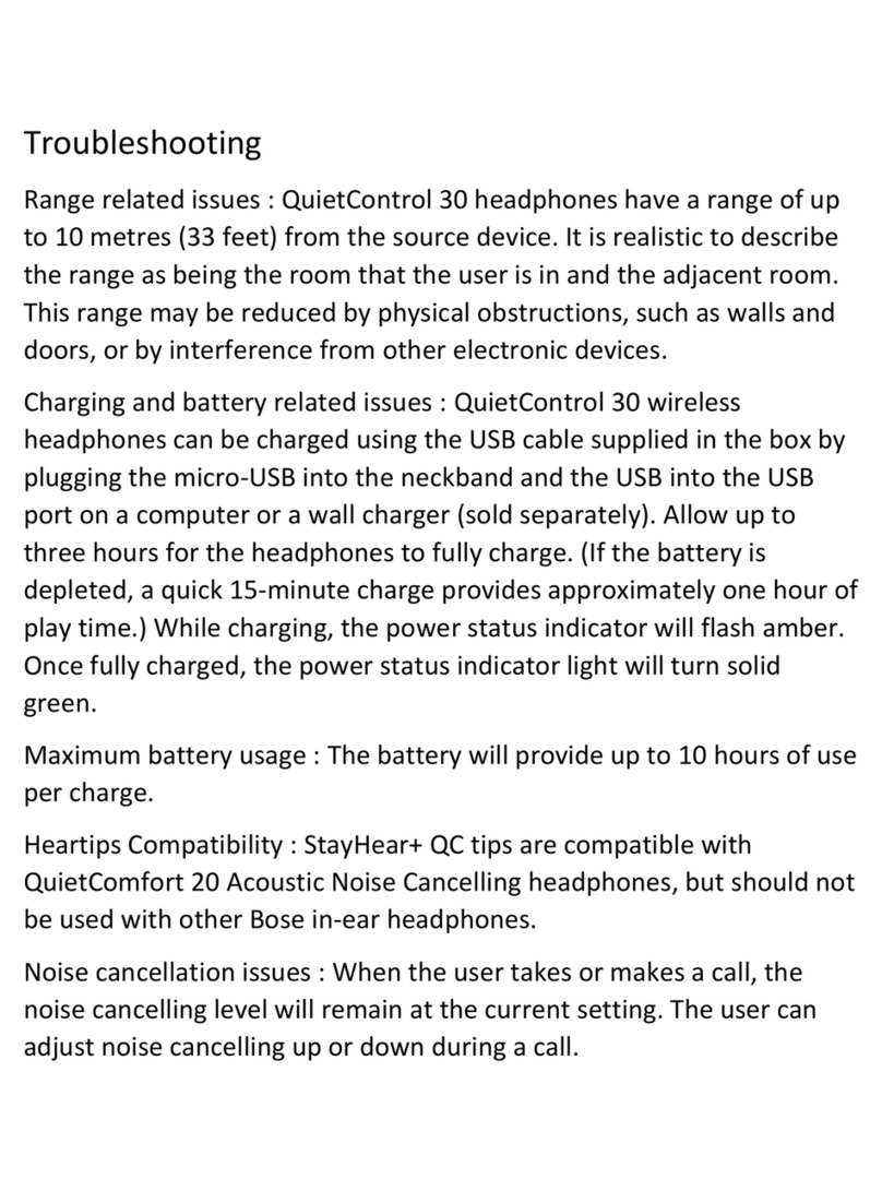 Bose QUIETCONTROL 30 Troubleshooting