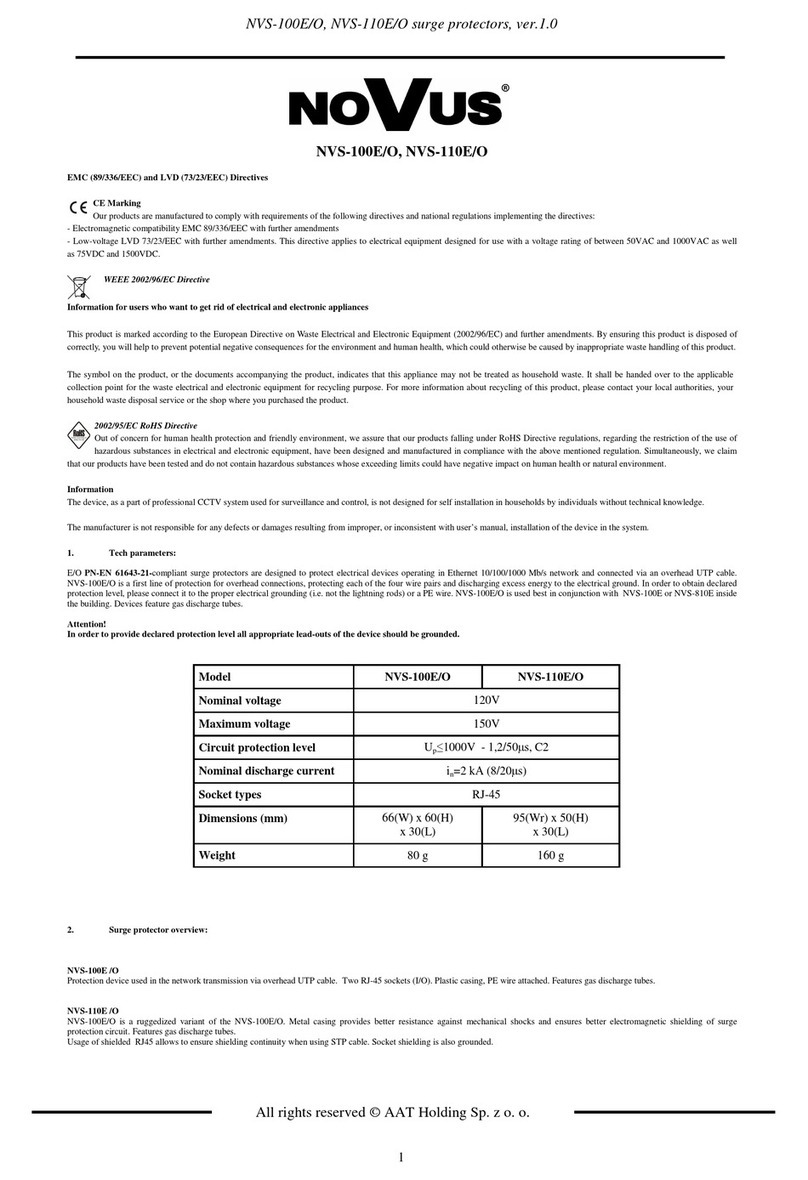 Novus NVS-100E/O quick start guide
