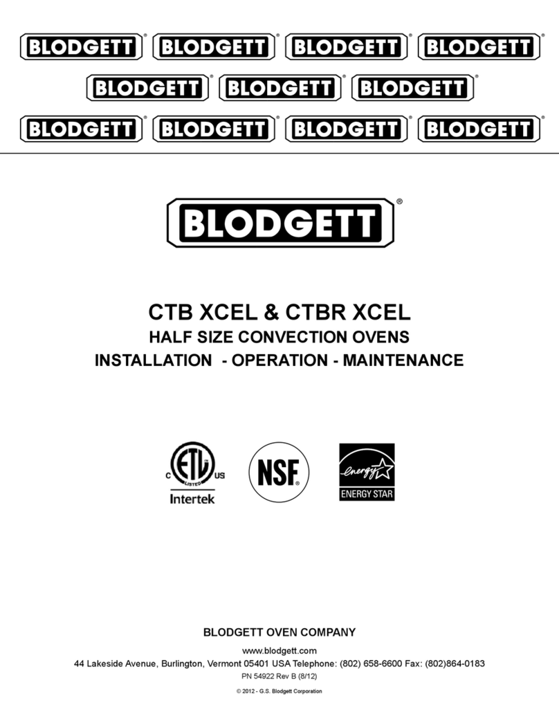Blodgett CTB XCEL Owner's manual