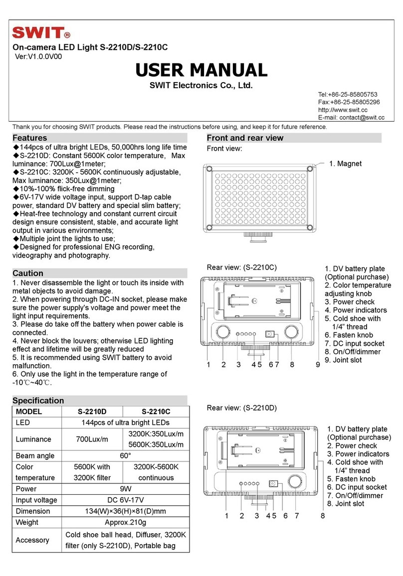 SWIT Electronics S-2210D user manual SWIT Electronics S-2210D user manual