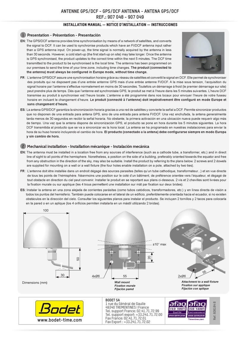 Bodet 907 048 installation manual