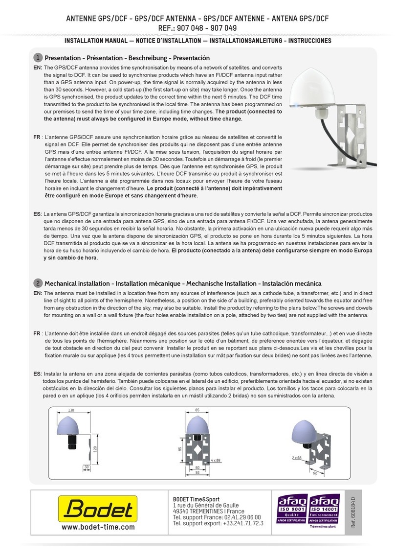 Bodet 907 048 installation manual