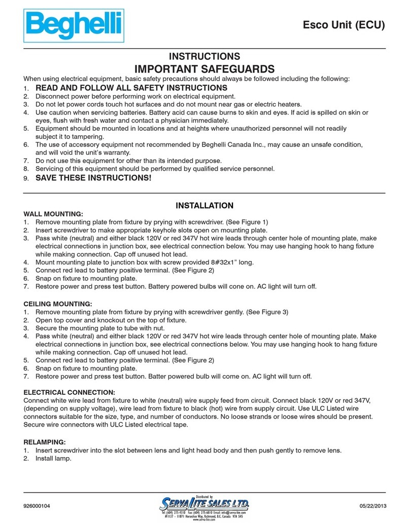 Beghelli Esco Unit User manual