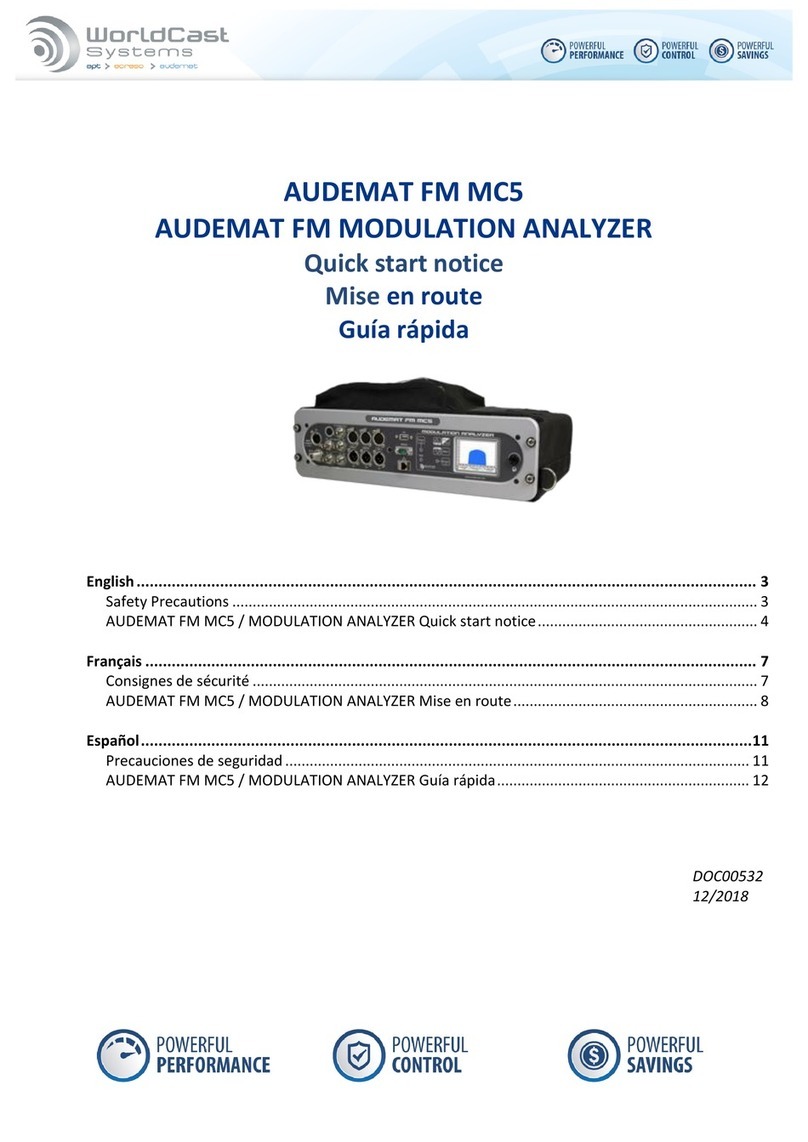 Worldcast Systems AUDEMAT FM MC5 Quick Start Notice