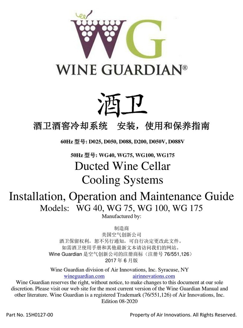 AIRINNOVATIONS Wine Guardian D025 Installation, operation and maintenance guide AIRINNOVATIONS Wine Guardian D025 Installation, operation and maintenance guide