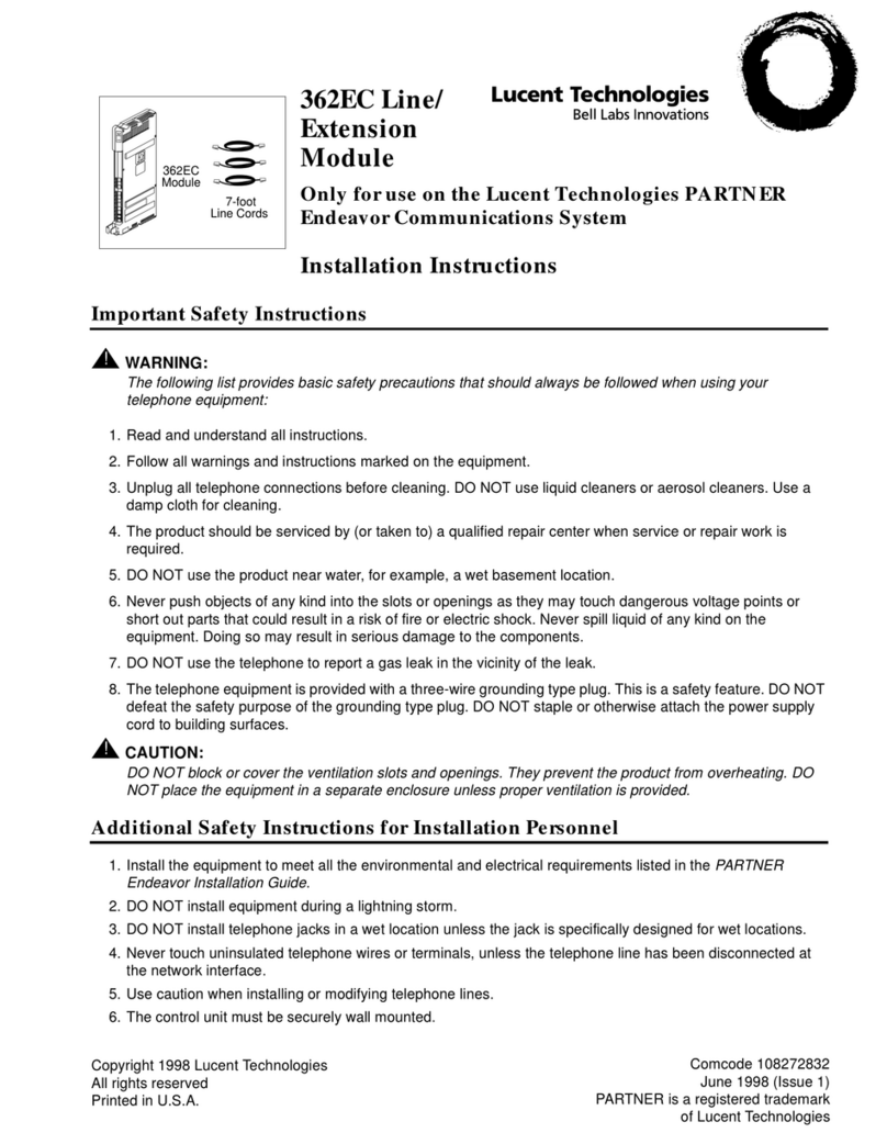 Lucent 362EC installation instructions