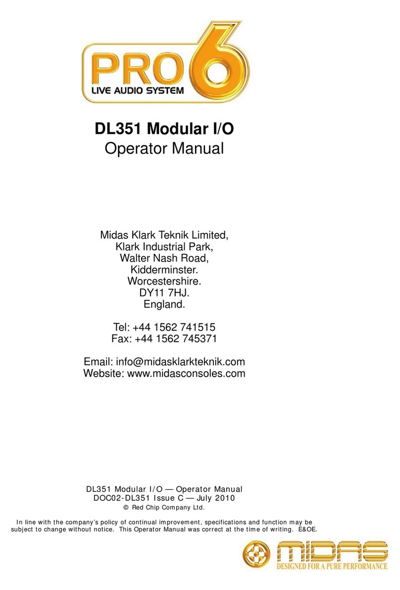 Midas Pro 6 DL351 User manual