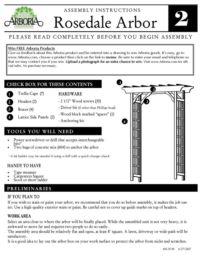 Arboria Rosedale Arbor Assembly instructions