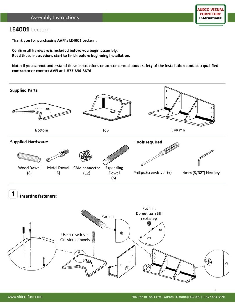 Audio Visual Furniture LE4001 Assembly instructions Audio Visual Furniture LE4001 Assembly instructions