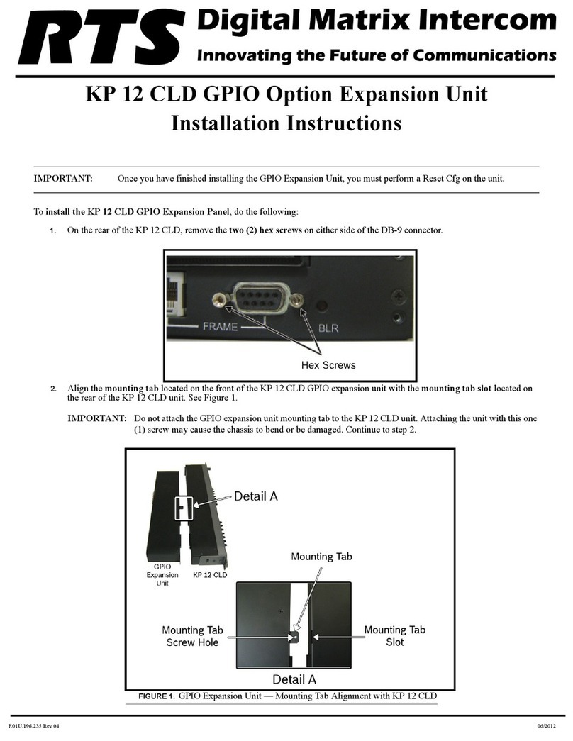 RTS KP 12 CLD installation instructions