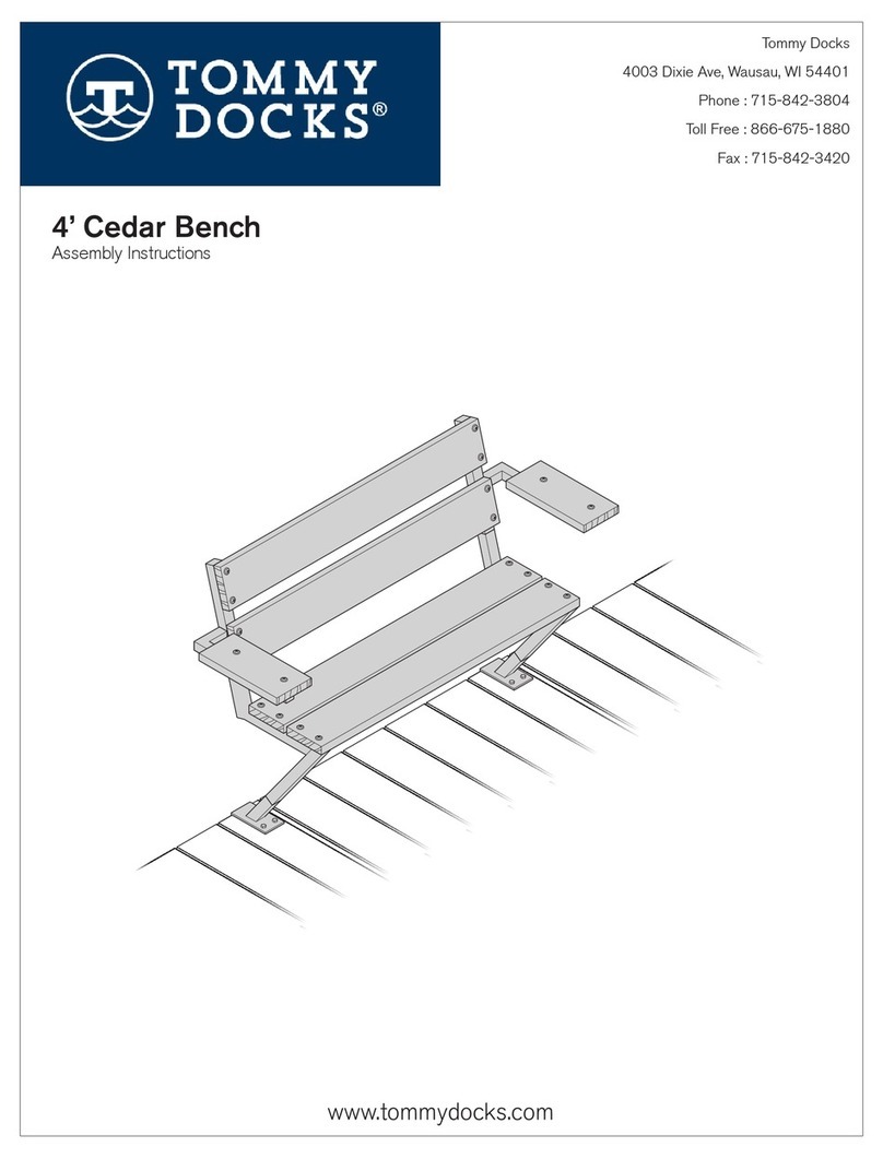Tommy Docks 4’ Cedar Bench User manual
