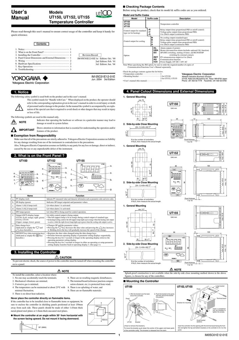 YOKOGAWA UT150 User manual