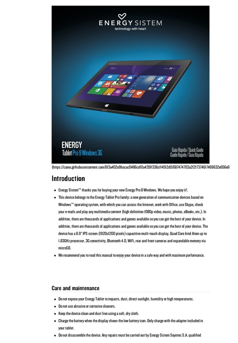 ENERGY SISTEM Pro 9 Windows 3G quick guide