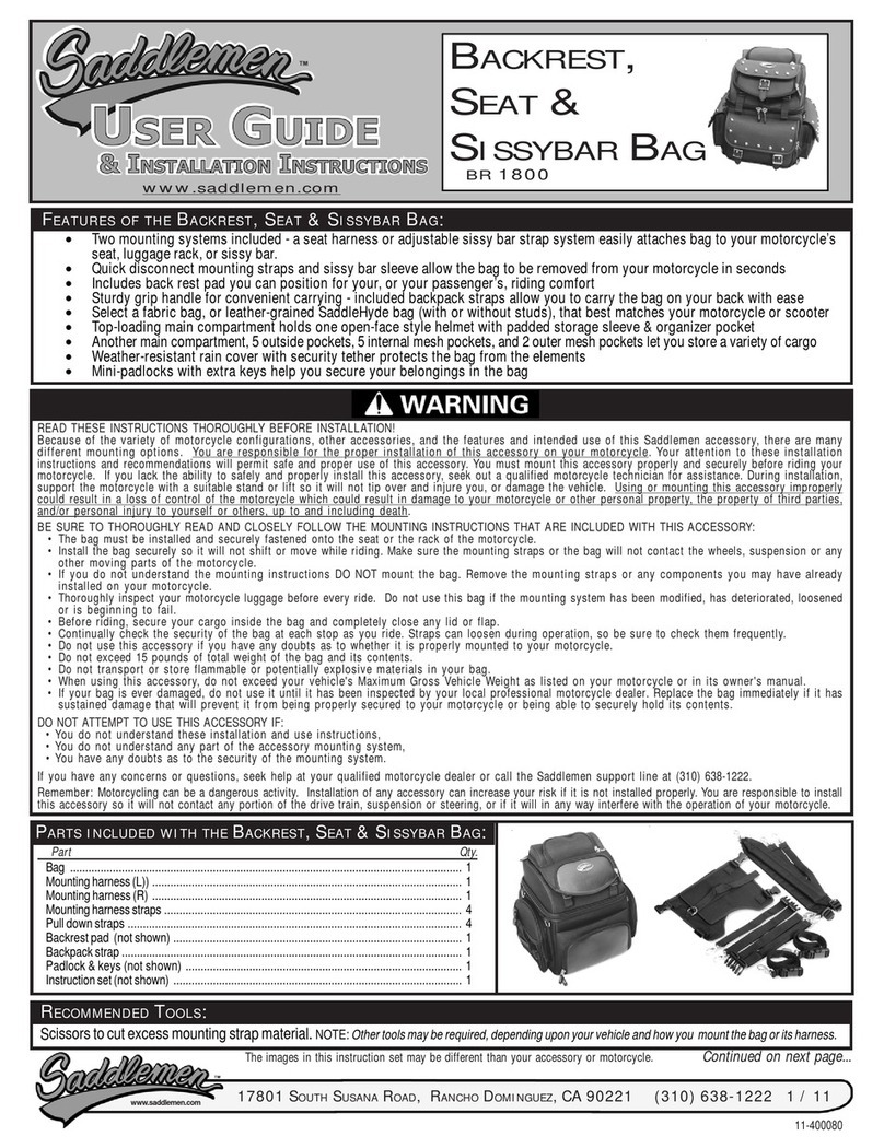 Saddlemen BR 1800 User's guide & installation instructions