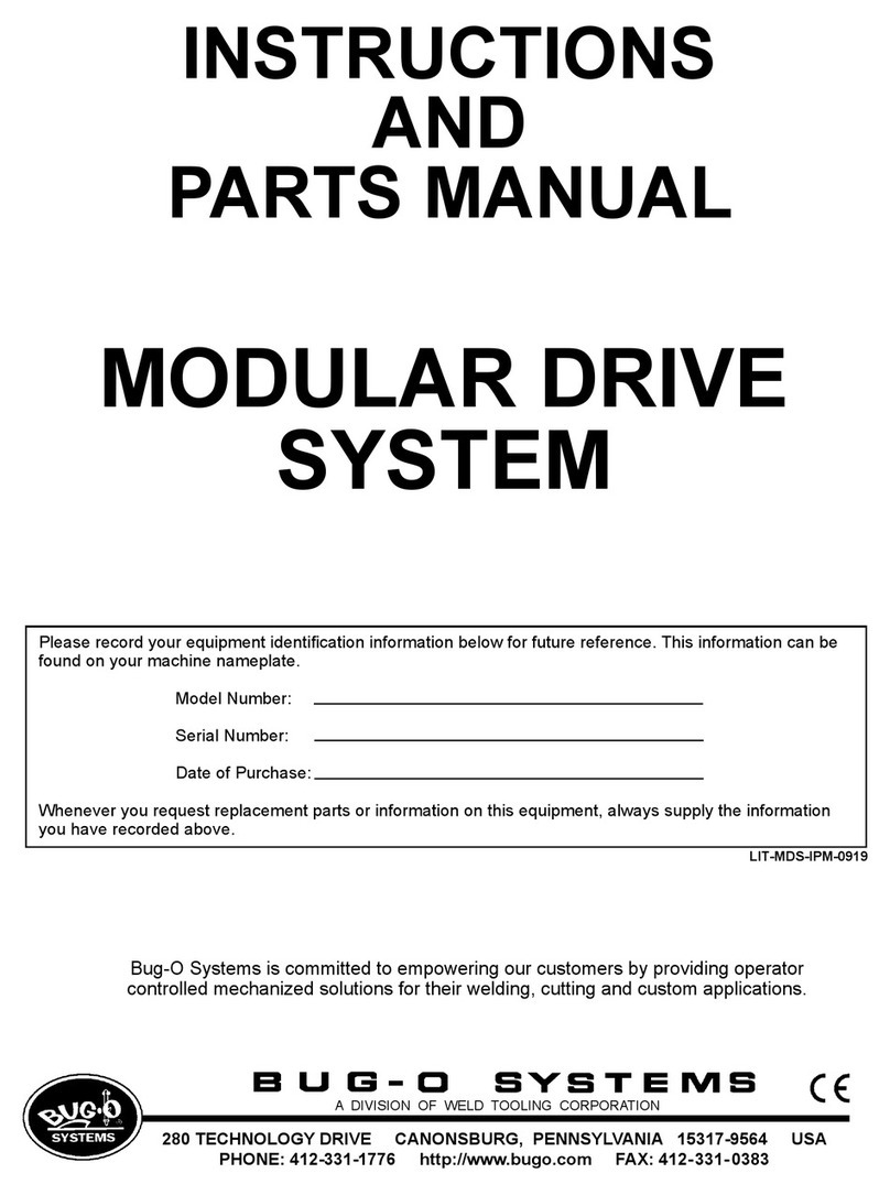 WELD TOOLING CORPORATION BUG-O SYSTEMS MPD-1000 Instructions and parts manual