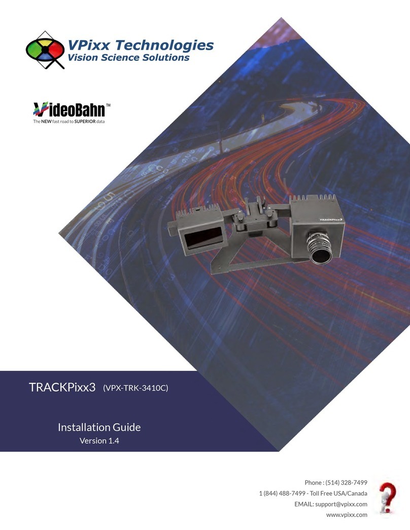 VPixx Technologies VideoBahn TRACKPixx3 installation guide VPixx Technologies VideoBahn TRACKPixx3 installation guide