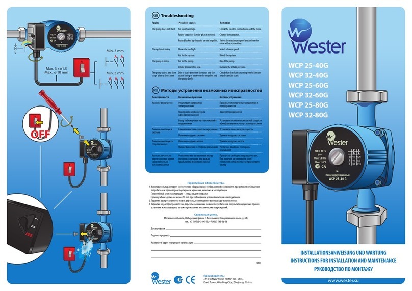 Wester WCP 25-40G Operating and maintenance manual