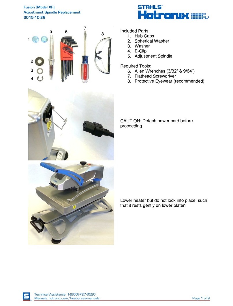 Stahls Hotronix Fusion XF Parts list manual