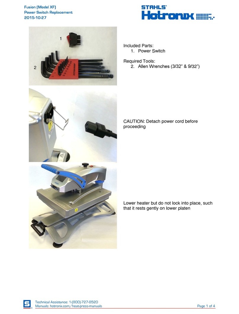 Stahls Hotronix Fusion XF Parts list manual