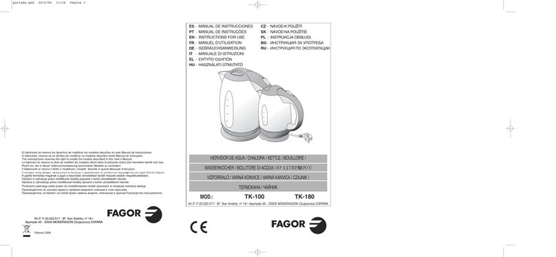 Fagor TK-100 User manual