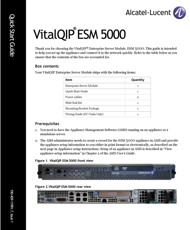 Alcatel-Lucent VitalQIP ESM 5000 quick start guide