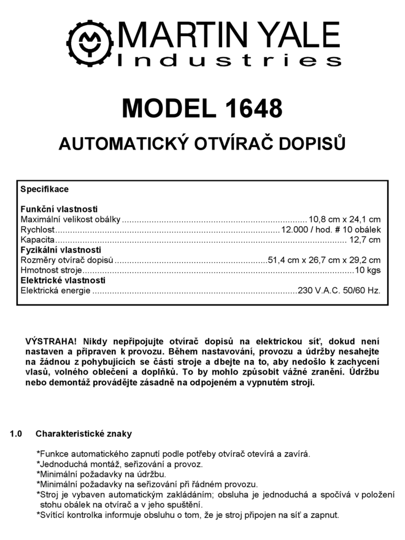 Martin Yale Industries 1648 Operator's manual