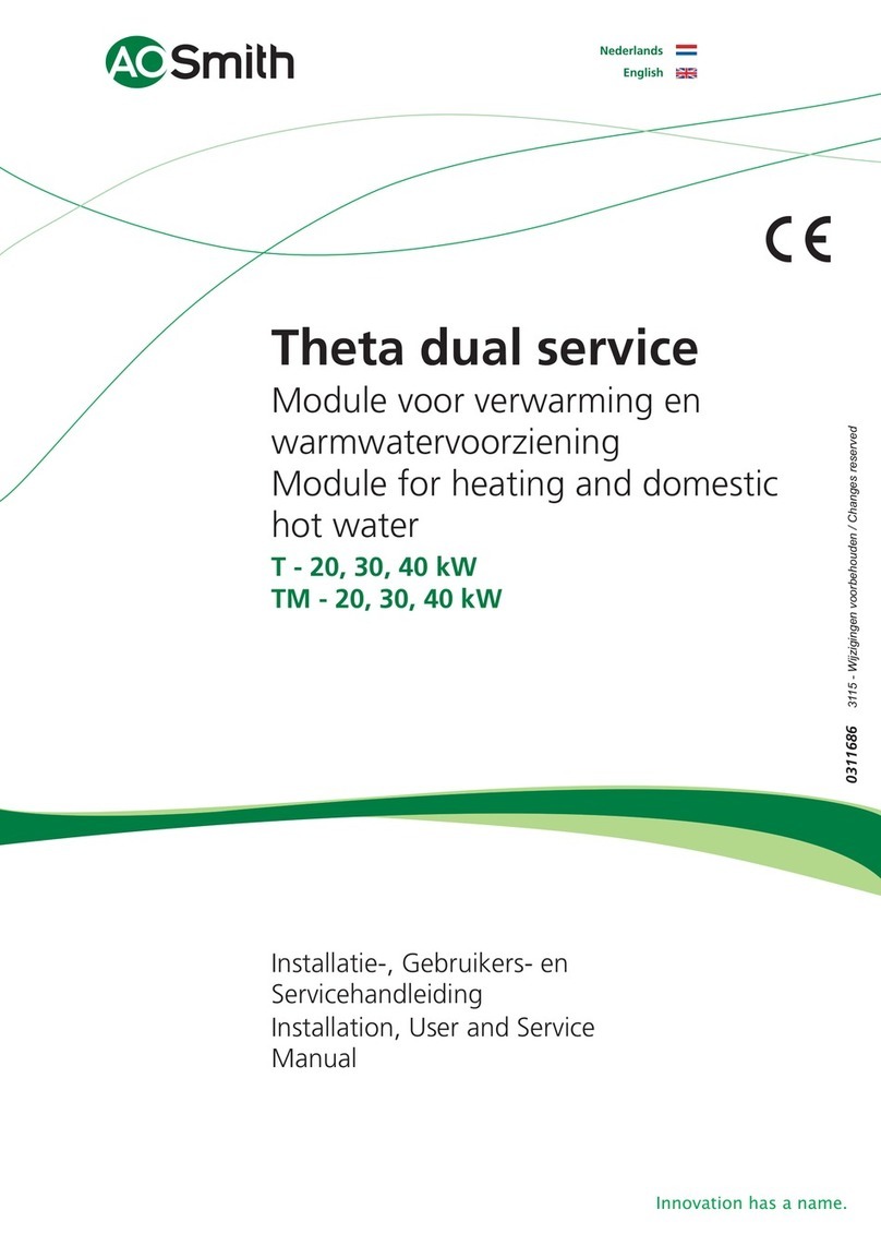 A.O. Smith Theta T Series Installation, user and service manual A.O. Smith Theta T Series Installation, user and service manual