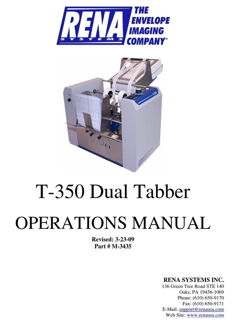 Rena Systems T-350 Dual Tabber Operation manual