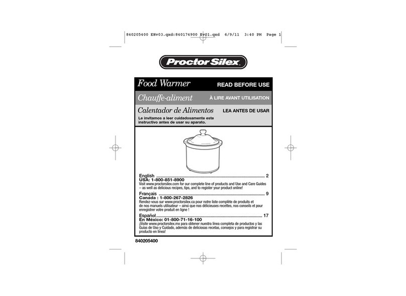 Proctor-Silex 33100 manual