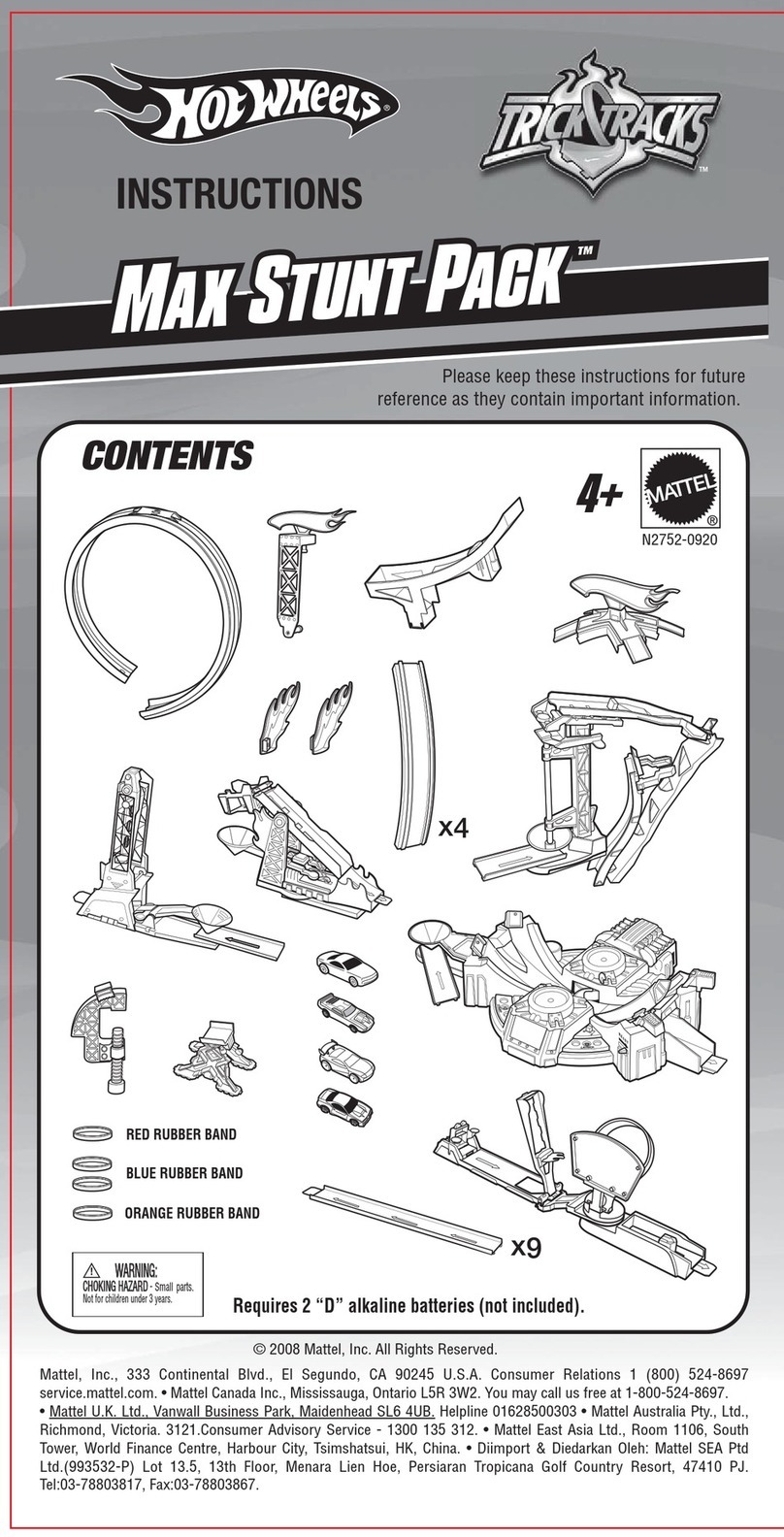 Mattel HOT WHEELS Trick Tracks MAX STUNT PACK instructions