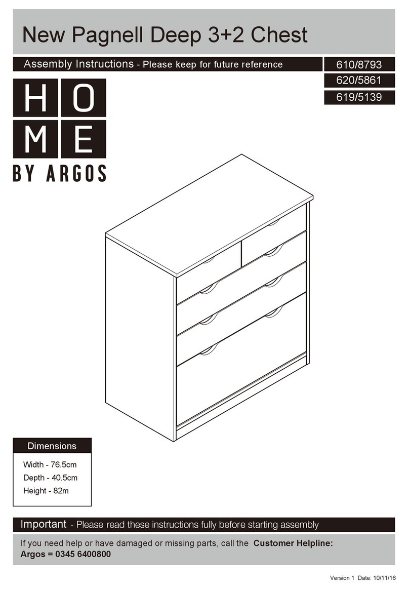 Argos HOME New Pagnell Deep 3+2 Chest 610/8793 Assembly instructions