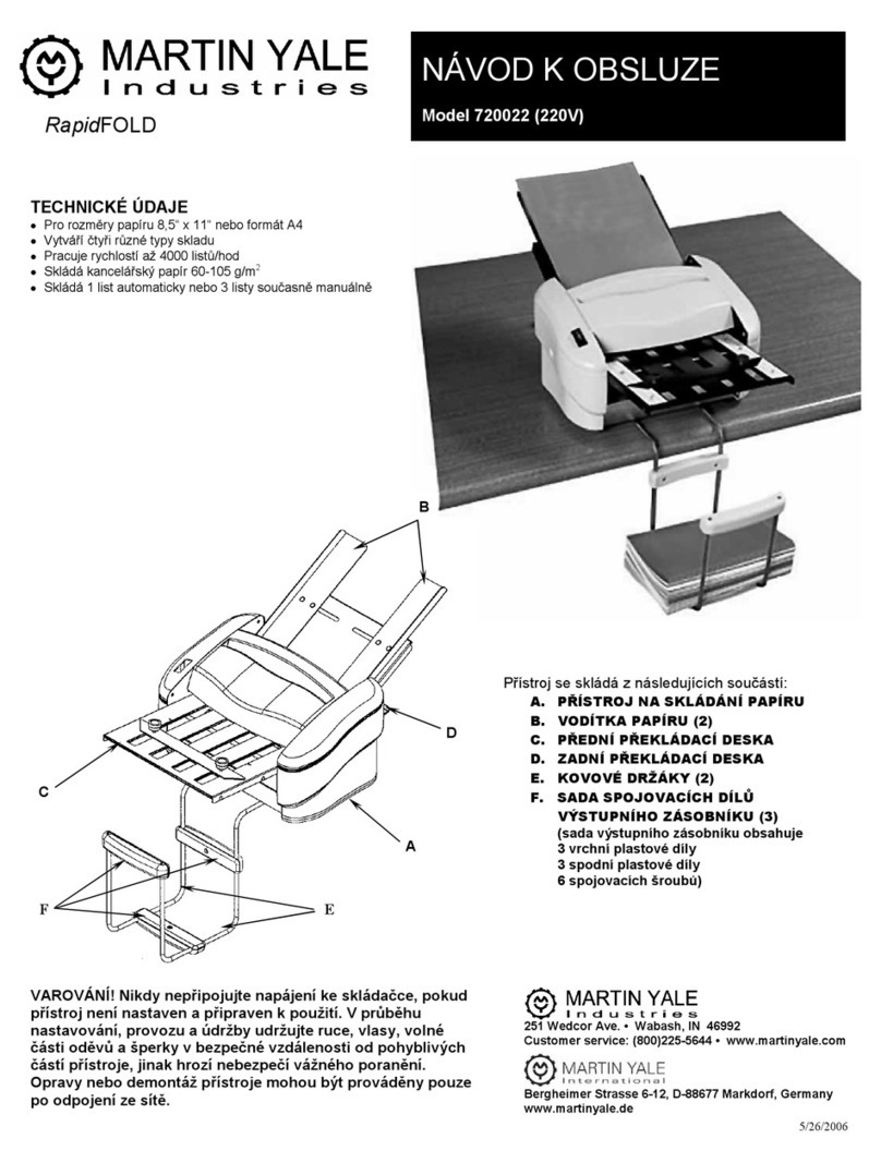 Martin Yale Industries RapidFOLD P7200 instruction manual