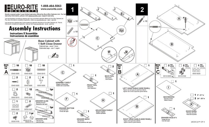 Euro-Rite Cabinets Base Cabinet with 1 Soft Close Drawer Assembly instructions