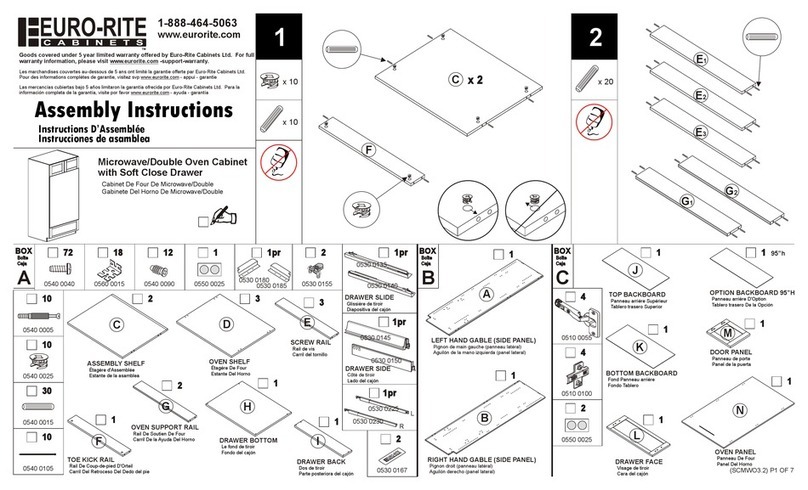 Euro-Rite Cabinets Microwave/Double Oven Cabinet with Soft Close... Assembly instructions