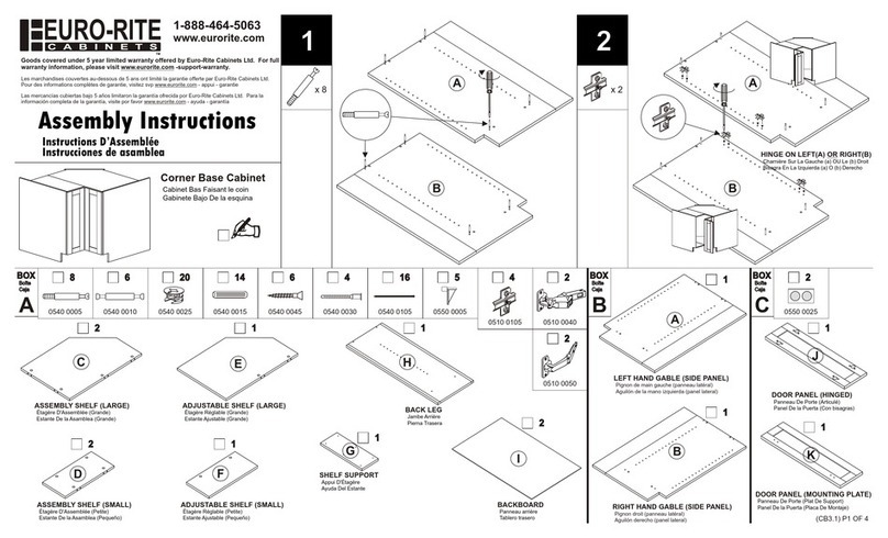 Euro-Rite Cabinets Corner Base Cabinet Assembly instructions Euro-Rite Cabinets Corner Base Cabinet Assembly instructions