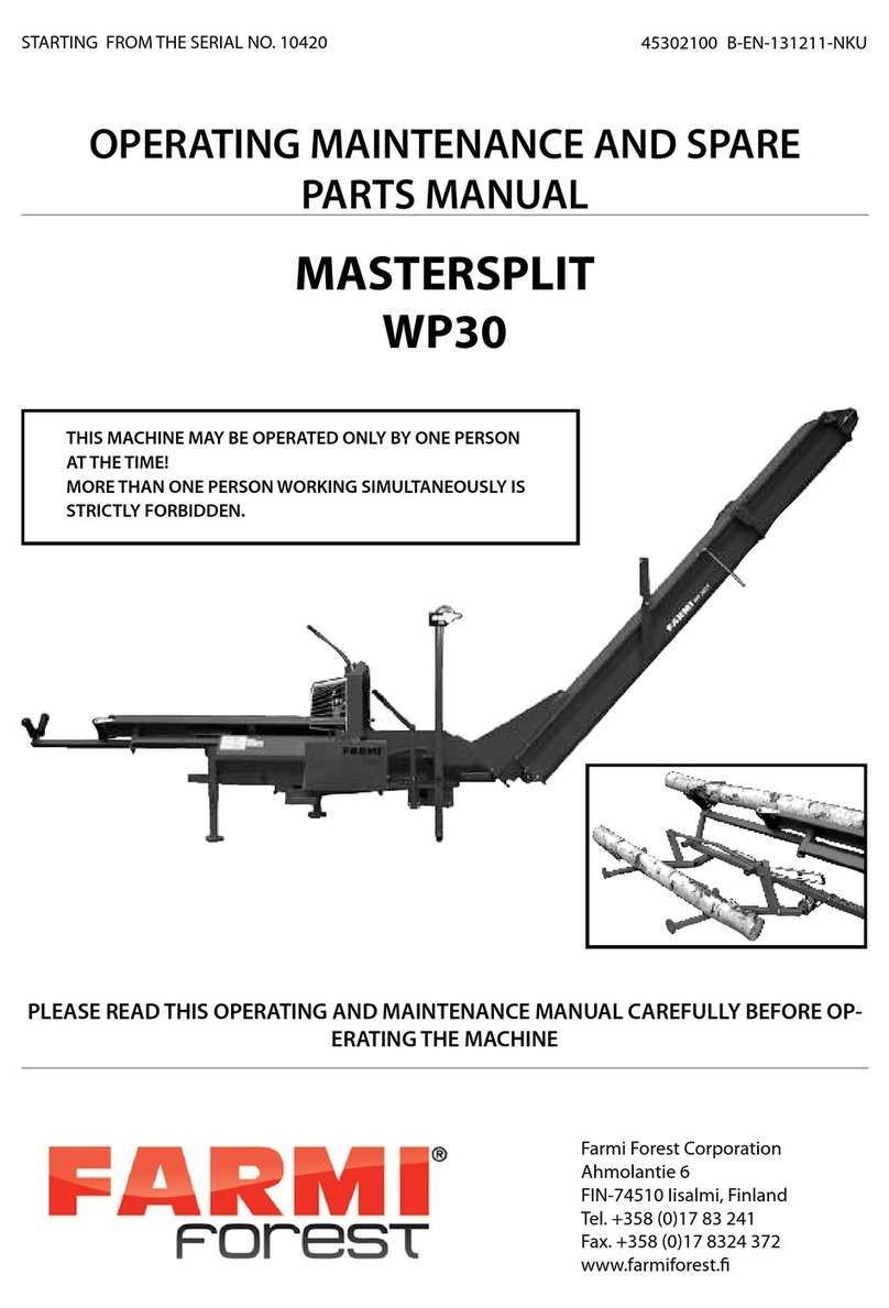 Farmi Forest Mastersplit WP30 Operating, Maintenance and Spare Parts Manual