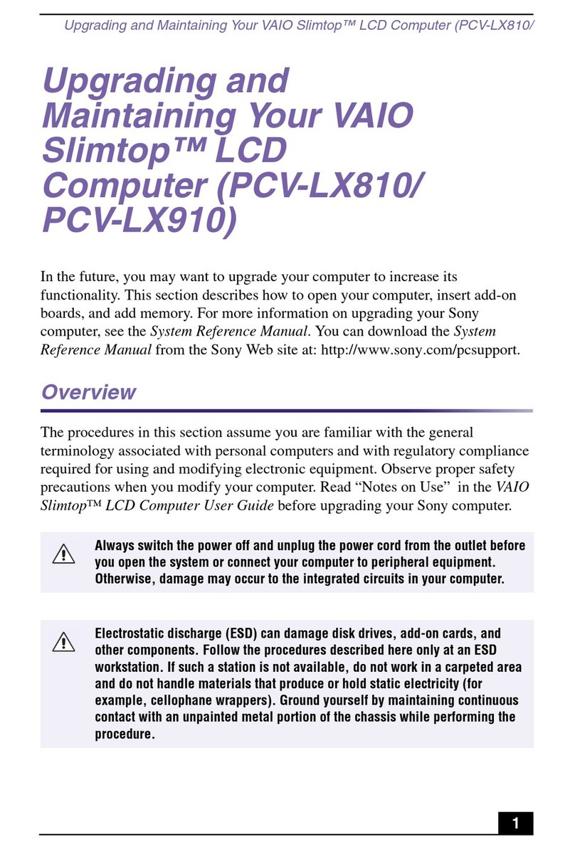 VAIO Slimtop PCV-LX810 Assembly Instructions