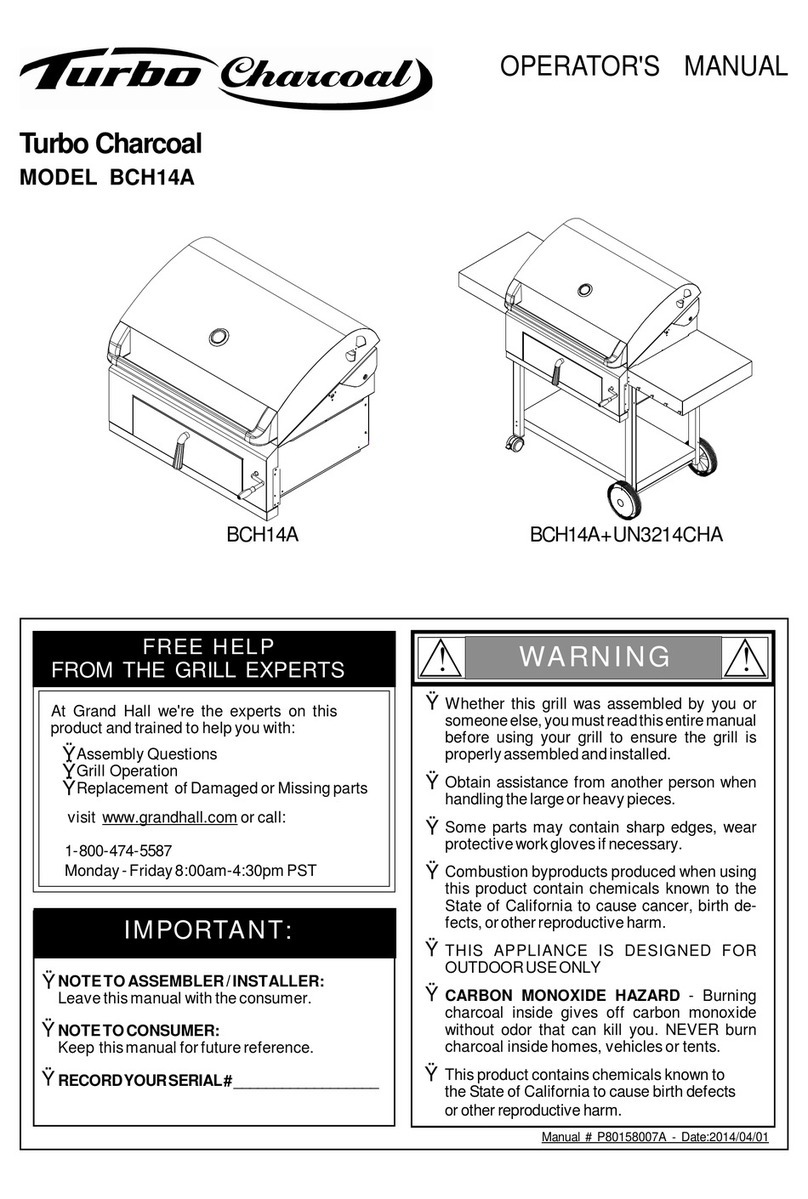 Barbeques Galore Turbo Charcoal BCH14A Operator's manual