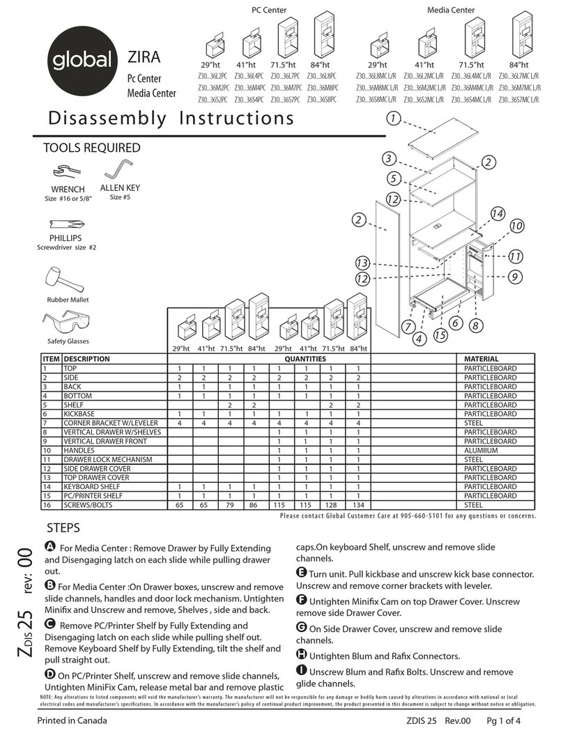 Global ZIRA PC Center Disassembly instructions