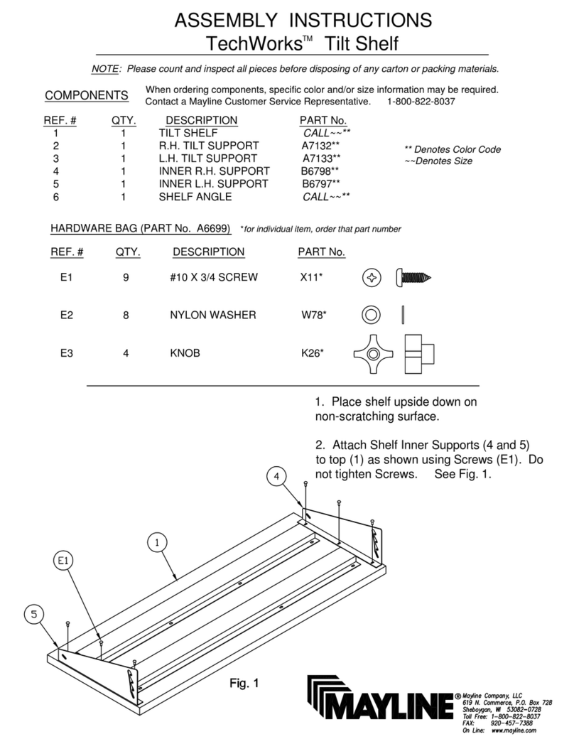 Mayline TechWorks Tilt Shelf Assembly instructions