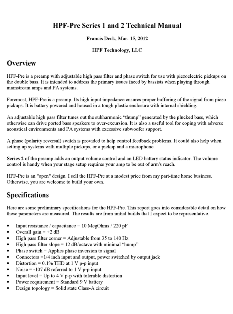 HPF HPF-Pre 1 Series Technical manual