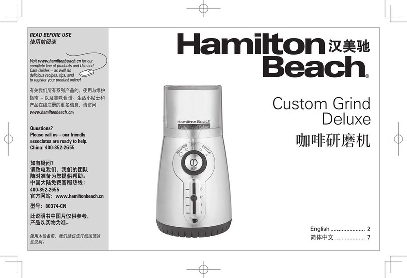 Hamilton Beach Custom Grind Deluxe manual