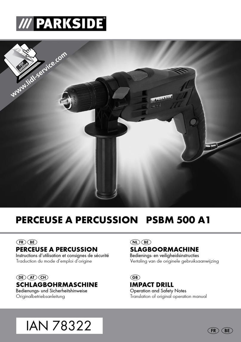 Parkside SCHLAGBOHRMASCHINE PSBM 500 A1 Operation and safety notes