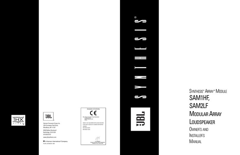 JBL SYNTHESIS SAM1HF Owner's and installer's manual