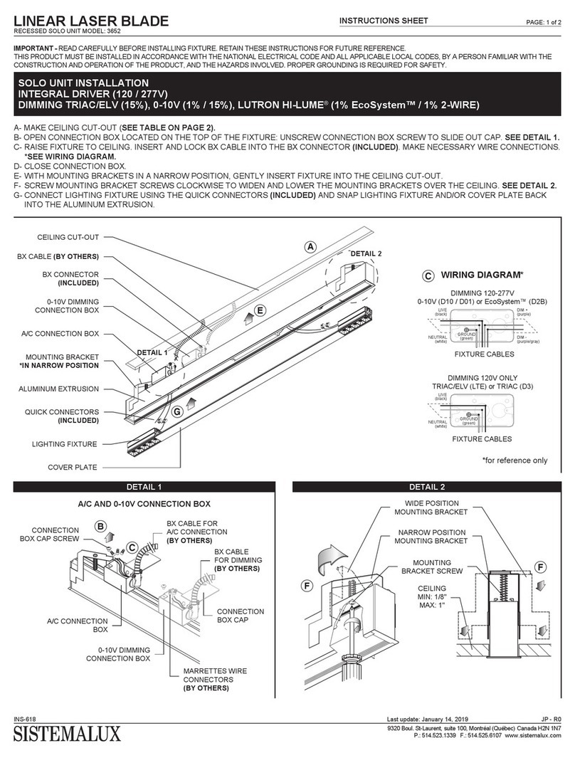 Sistemalux LINEAR LASER BLADE 3652 User manual