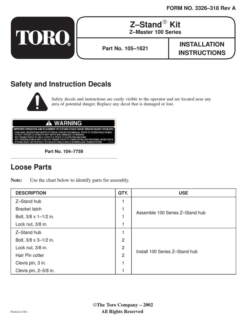 Toro Z-Stand 105-1621 installation instructions Toro Z-Stand 105-1621 installation instructions
